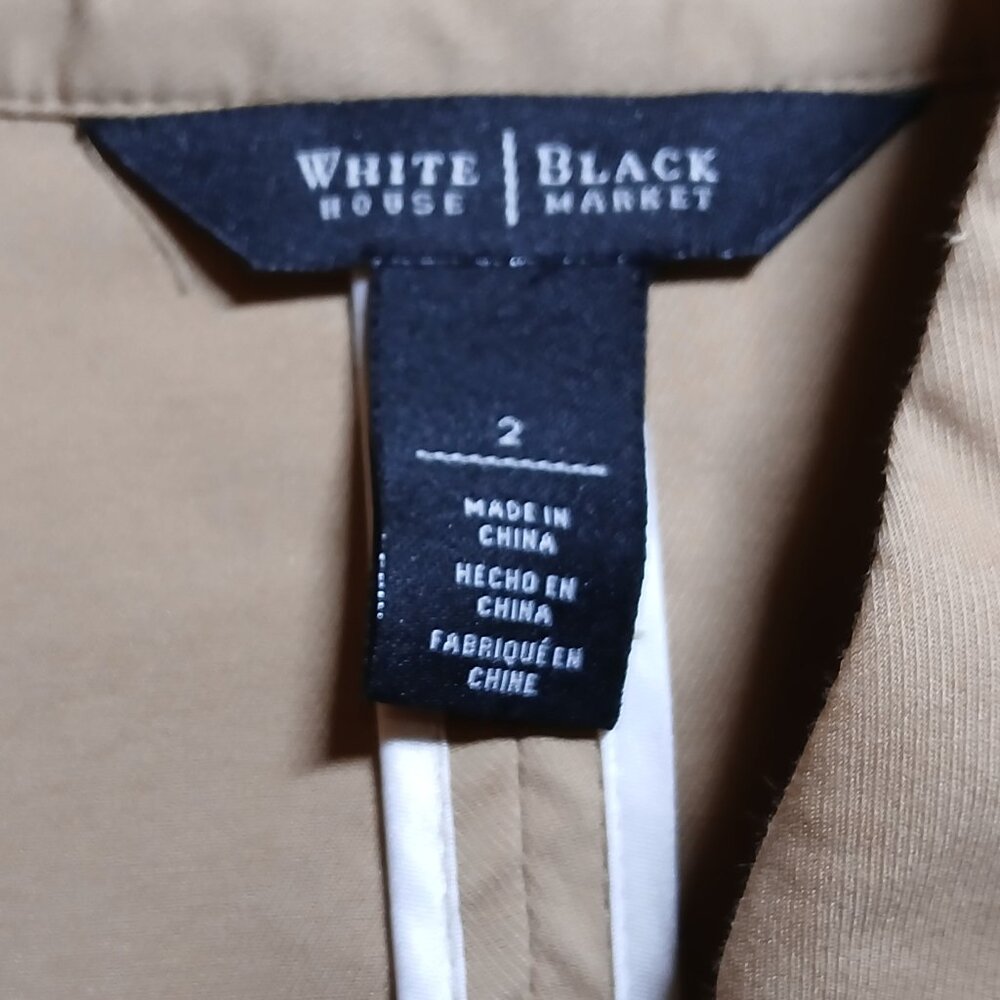 WHITE HOUSE BLACK MARKET Golden Tan Jacket with Satin & Button Details - Picture 7 of 11